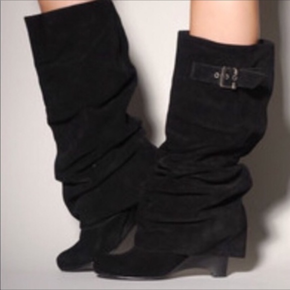 naughty monkey Shoes - Naughty Monkey 🙈 Black Suede Slouch Boots